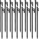 16 Pack Tent Stakes Heavy Duty Metal Tent Pegs for Camping Steel Tent Stakes 12 inch Unbreakable and Inflexible