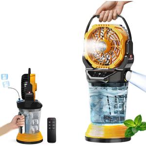Portable Camping Misting Fan, Rechargeable, Auto Oscillation, Medium