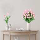 Sggvecsy 30 Pcs Fake Tulips Artificial Flowers Real Touch PU Faux Flowers Tulip Stems for Wedding Spring Bouquet Floral Arrangement Home Party Office Decorations for Mother's Day (Light Pink)