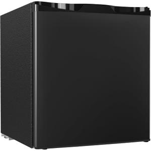 1.7 Cu.Ft Mini Fridge with Freezer, Single Reversible Door Compact Refrigerator, Adjustable Thermostat&Energy Saving Mini Fridge for Bedroom, Dorm, Office, Low Noise, Black