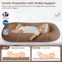 Infant Support Cushion - Baby Support Cushion for Newborn, 0-24 Months, Breathable Cotton Tummy Time Mat, Supervised Use, Portable Newborn Essentials for Home and Travel, Brown (Cover Included)
