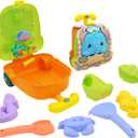 Sand Toy Suitcase for Sculpture Shovel Mold Seaside 8Pcs Beach Water Play Party Favor Sandcastle for Play 