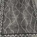 DweIke 4x6 Area Rugs for Living Room, Machine Washable Bordered Rug for Bedroom, Luxury Rubber Backing (Non-Slip) Low Pile Throw Carpet for Dining Room Kitchen Home Decor, Black Grey