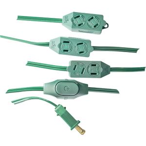 Go Green Power (GG-24509GN) 18/2 SPT-2 Gauge 9-Outlet Extension Cord with Safety Fuse Male Plug, Green, 9 ft