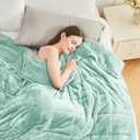 Cottonblue Weighted Blanket for Adults 15 lbs Queen Size 60x80 inches, Cozy Flannel Sherpa Weighted Throw Blankets Comfortable for Calming and Relax, Shaggy Fleece Bed Sofa Heavy Blankets, Dusty Green