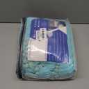 IHOUSTRIY Super Soft Duvet Cover and Pillow Shams Set, Microfiber, Pom Pom Fringe, Comforter Cover with Zipper and Ties, Easy Care, Simple Style Bedding Set, 3 Piece - Queen, Aqua (Turquoise Blue)