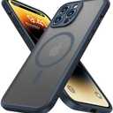 ImpactStrong Magnetic Guard Designed for iPhone 14 Pro Max Case [Camera Protection] [Military Grade Drop Tested] [Compatible with MagSafe] Slim Translucent Matte Phone Case (6.7") - Navy Blue