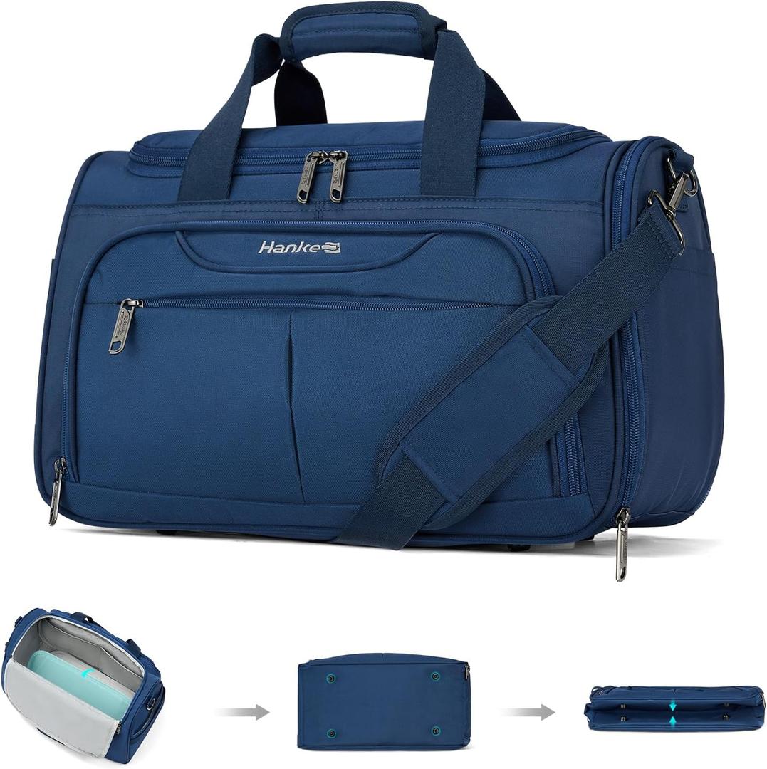 Hanke Underseat Carry On luggage Bags for Travel, Foldable Travel Bags for Women, Soft Lightweight Personal Item Travel Bag Small Carry On Bags for Airplanes, Travel Tote Bags for Women Men.Blue Hanke Underseat Carry On luggage Bags for Travel, Foldable Travel Bags for Women, Soft Lightweight Personal Item Travel Bag Small Carry On Bags for Airplanes, Travel Tote Bags for Women Men.Blue