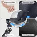 Ergonomic Seat Cushion with Adjustable Strap, Memory Foam Office Chair Seat Cushion with L-Shaped Design, Car Seat Cushion Fits for Truck Driver Semi Truck, Gaming Chair, Desk, Light&Dark Gray