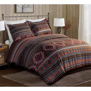 Chezmoi Collection Clayton 3-Piece Southwestern Bedding Set Queen Size Microfiber Geometric Lodge Comforter Set