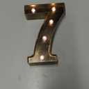 Golden Black Led Marquee Letter - Industrial, Vintage Style Number Sign for Cafe-(7)