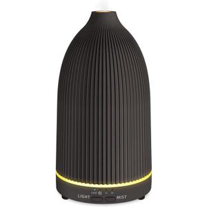 URPOWER 100ML Essential Oil Diffuser Ultrasonic Cool Mist Humidifier with 7 LED Lights, Timer & Auto-Off Quiet Aromatherapy Scent Diffuser for Home Bedroom Office Relaxation (Striped Black)