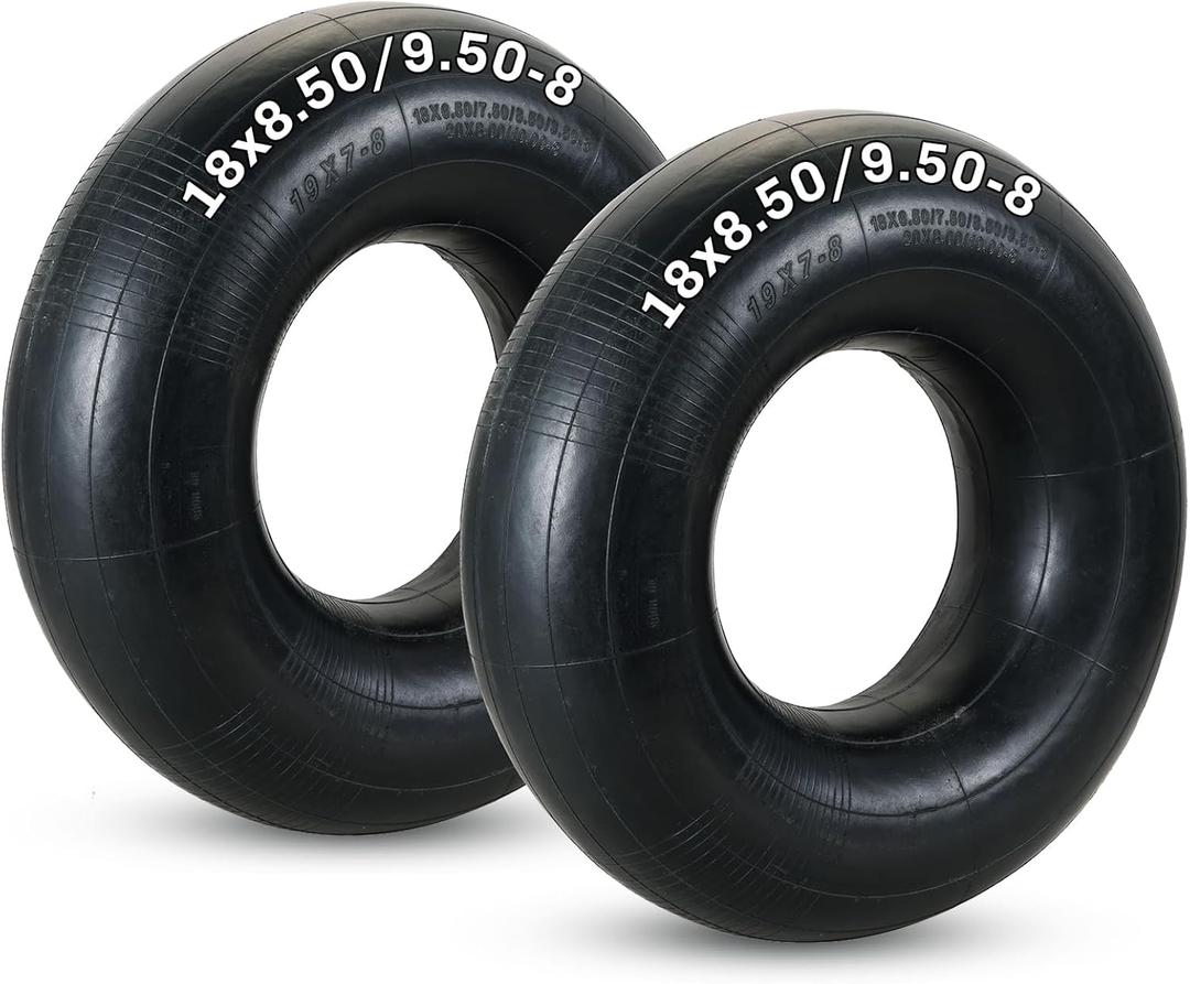 2 Pack 18x8.50-8 18x9.50-8 Inner Tube | Heavy Duty Replacement Tire Tubes with TR13 Straight Valve Stem for Go Karts, ATVs (18x8.5/9.5-8, TR13)