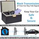TICONN Faraday Box, Car Key Fob Protector, PU Leather Faraday Cage Signal Blocker for Keyless Fob, RFID Signal Blocking Pouch Cage (Black)