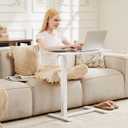 Sweetcrispy Overbed Table, Adjustable Rolling Desk, Mobile Standing Desk, 27.56" x 15.75" x 43.31"