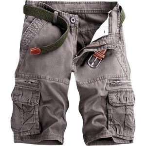 Mens Cargo Shorts Cotton Work Shorts Multi Pocket Casual Workout Shorts for Men NO Belt (36, Grey Green)