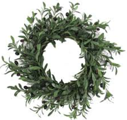 HD Designs Olive Leaves Wreath, 24 in