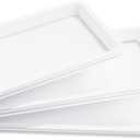Lifewit Large Plastic Serving Tray Set for Party Supplies, 16/14/12 inch Platters for Serving Food, 6 PCS White Reusable Tray for Veggie, Snack, Fruit, Cookies, Dessert in Kitchen/Pantry Organization