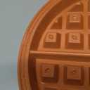 Gourmia Belgian Waffle Maker  Compact Design with Upright Storage, Adjustable Browning, and Easy-Clean Nonstick Ceramic Plates, Stainless Steel