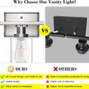 Ascher Bathroom Vanity Light Fixtures, 3 Light Wall Sconces Lighting with Clear Glass Shade, Brushed Nickel Wall Lights for Mirror, Kitchen, Living Room, Gallery, E26 Base (Bulbs Not Included)