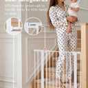 29.5-40.5" Baby Gate for Stairs, Dog Gate for Doorways, Walk Thru Auto Close Metal Baby Safety Gate for The House, Stairs and Doorways, Child Gate Pressure Mounted, Pet Gate for Dog Indoor - White