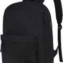 SUPACOOL Casual Laptop Backpack for Men and Women, Work backpack, Black Backpacks, College School Backpack for Boys and Girls, USB Charging Port, Lightweight Travel Back Pack(Black)