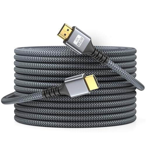 looyotul 4k Hdmi Cable 65ft Ultra High Speed HDMI 2.0 Cable 4K@60HZ 3D ARC Gold Plated Connector Ethernet Audio Video Return HDMI Cord for UHD TV Monitor Laptop Xbox PS4/PS5 Roku TV ect.(Silvery)
