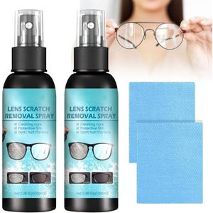 Lens Scratch Remover for Eye glasses, Lens Scratch Removal Spray, Eyeglass Scratch Remover, Glasses Windshield Repair Fluid, Glasses Glass Scratch Repair Liquid 2PCS