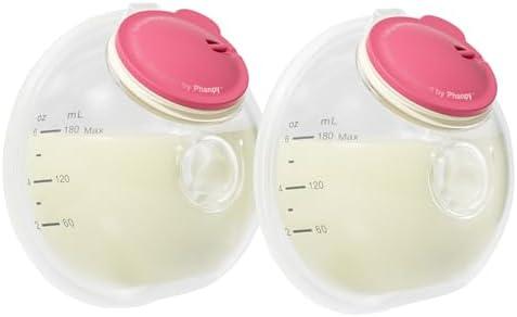 Phanpy Wearable Breast Pump Milk Collector Cup S2, Original Phanpy Breast Pump Replacement Accessories, 24 mm Flange and 20mm Insert Included, 12 oz / 360 ml, 2 Piece