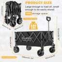 Electric Collapsible Wagon - Heavy Duty Utility Cart with Wheels - All Terrain Electric Wagon Cart Foldable - 6 Miles of Long Battery Life,Two Wheel 100W Extreme Power