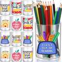12 Pcs Pencil Dispenser for Classroom Plastic Pencil Holder Back to School Teacher Gifts Clear Pen Holder Desk Organizer Pen Cup Containers for Classroom Office Student Appreciation Gift
