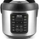 AROMA Professional Digital Rice Cooker, 10-Cup (Uncooked) / 20-Cup (Cooked), Multicooker, Slow Cooker, Steamer, Oatmeal Cooker, Egg Cooker, STS, 5 Qt, Black, ARC-5200SB