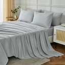 ILAVANDE King Size Sheets Set 6 Piece,Hotel Luxury Super Soft 1800 Series Microfiber Grey Bed Sheets King Set-Wrinkle Free & Breathable-14 Deep Pocket Sheets for King Size Bed(King,Light Grey)