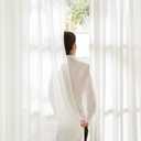 Madison Park Non-See-Through Privacy White Curtains 2 Panels, Light-Filtering Window Curtain with Back Tabs for Bedroom & Living Room, Lexus, 52" x 84"