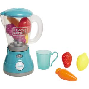 BLACK+DECKER Junior Blender Role Play Pretend Kitchen Appliance for Kids with Realistic Action, Light and Sound - Plus Toy Fruit and Vegetable Foods for Imaginary Cooking Fun