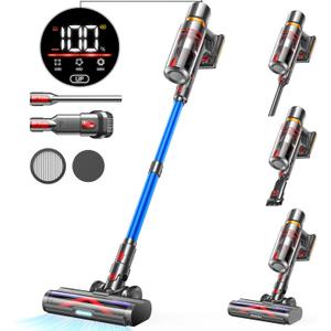 Cordless Vacuum Cleaner - 45Kpa 550W 60Mins Wireless Vacuum for Home, LED Touch Screen, Anti-tangle, Rechargeable for Pet Hair, Carpet, Hardwood Floor