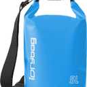 IDRYBAG Dry Bag for Kayaking Waterproof 2L/5L/10L/15L/20L, Small Dry Sack Waterproof Bag for Boating (light blue)