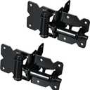 Skysen Carbon Steel Vinyl Wood Fence Self Closing Gate Hinges Black(2063-cs-p)
