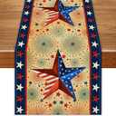 2 x Patriotic Table Runner Memorial Day 4th of July Decoration for Home Decor, Table Runner,13" x 72"