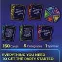 BETTER US Party Game for Adults 21+ with Spinner | Fun Adult Drinking Game for College, Pregame, Bachelorette, Birthday, Girls Night, Game Night | 150 Cards Included