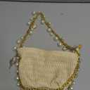 Aiermo Women Pearl Handbag Straw Purse: Woven Summer Beach Bag Vacation Clutch Purse for Wedding Party Crossbody Bag Seaside Style Carrying Bag Shoulder Handbag