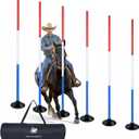 6 Pcs 6FT Pole Bending Poles for Horses, Adjustable Equestrian Sports Training Equipment for Horses, Agility Poles for Horses, Soccer, Football, Dog