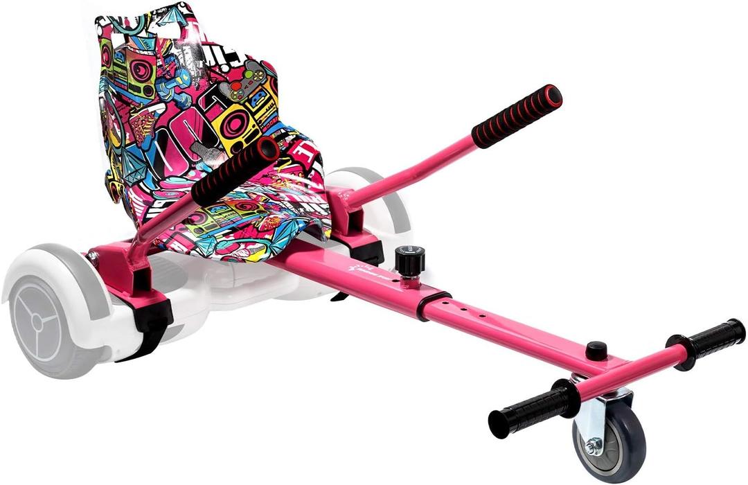 Sunshine Hoverboard Kart Seat Attachment Accessory for 6.5" 8" 10" Two Wheel Self Balancing Scooter (Pink&Pattern)
