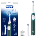 OralB Rechargeable Electric Toothbrush, iO2 Starter Kit, 3 Cleaning Modes, Automatic Pressure Sensor to Protect Gums, 2 Brush Heads, Forest Green