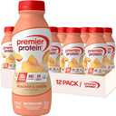 Premier Protein Shake, Peaches & Cream, 30g Protein, No Added Sugar, 24 Vitamins & Minerals to Support Immune Health, 11.5 fl oz, 12 Pack Best Before October 7 2026