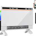 Hawkrown 1800W Smart Panel Space Heater with Bluetooth Speaker,Play Music & Lyric Display & RGB Lights, 6-in-1 Heater Fan, App/Voice/Remote/Touch Control, Wall-Mount or Freestanding, Works with Alexa