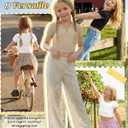 3 Pack Teen Girls Fitted Crop Tops | Short Sleeve, Round Neck, Cute Tees, Summer, Ruched, Basic Tops, Soft, Trendy, School Outfit, Youth, Activewear, Sizes 5-16