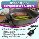 06900 Probe Temperature Control Thermostat Cord for Presto Skillets/Griddles/Grills/Frypans, Replacement for Presto Electric Griddle Cord with 1-3/8" Spacing, 400F Range, Griddle Replacemnet Parts