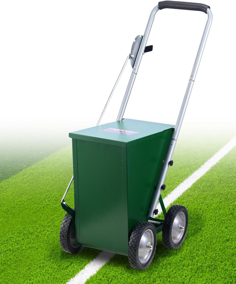 VEVOR 50 lbs Dry Line Chalker with Heavy-Duty Metal Wheels, Adjustable 2 or 4 Inch Dry Line Marker Machine for Baseball & Softball, Wheeled with Rubber Handle, Large Powder Capacity, Green