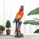 Macaw Tree Clinger Garden Statue, Resin Tropical Bird Figurine - Vibrant Parrot Sculpture for Patio, Lawn, Yard, or Indoor Tabletop Decor